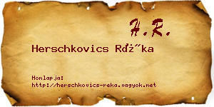 Herschkovics Réka névjegykártya